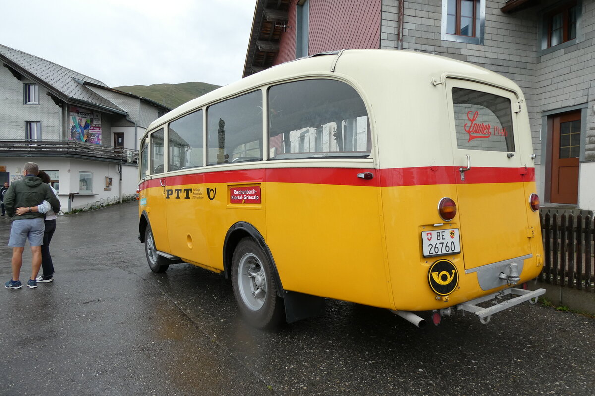 (289'892) - Schmid, Th�rishaus - Nr. 3/BE 26'760 - Saurer/Gangloff (ex Geiger, Adelboden Nr. 3) am 26. Juli 2026 in Hahnenmoospass, Berghotel