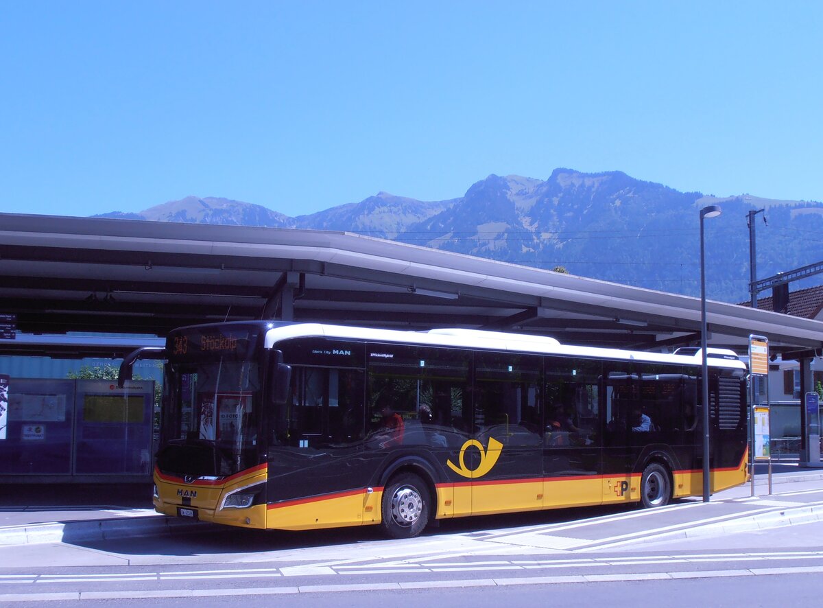 (289'974) - PostAuto Zentralschweiz - OW 41'566/PID 12'171 - MAN am 28. Juli 2026 beim Bahnhof Sarnen