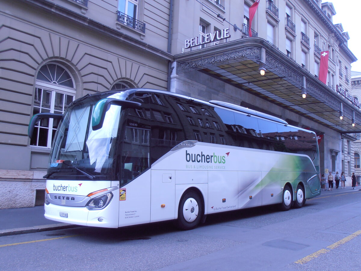 (290'024) - Bucher, Dierikon - Nr. 29/LU 197'680 - Setra am 1. August 2026 in Bern, Hotel Bellevue Palace