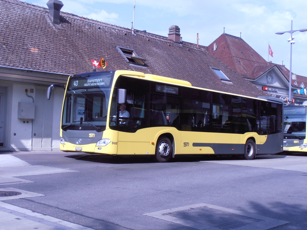 (290'080) - STI Thun - Nr. 502/BE 809'502 - Mercedes am 3. August 2026 beim Bahnhof Thun