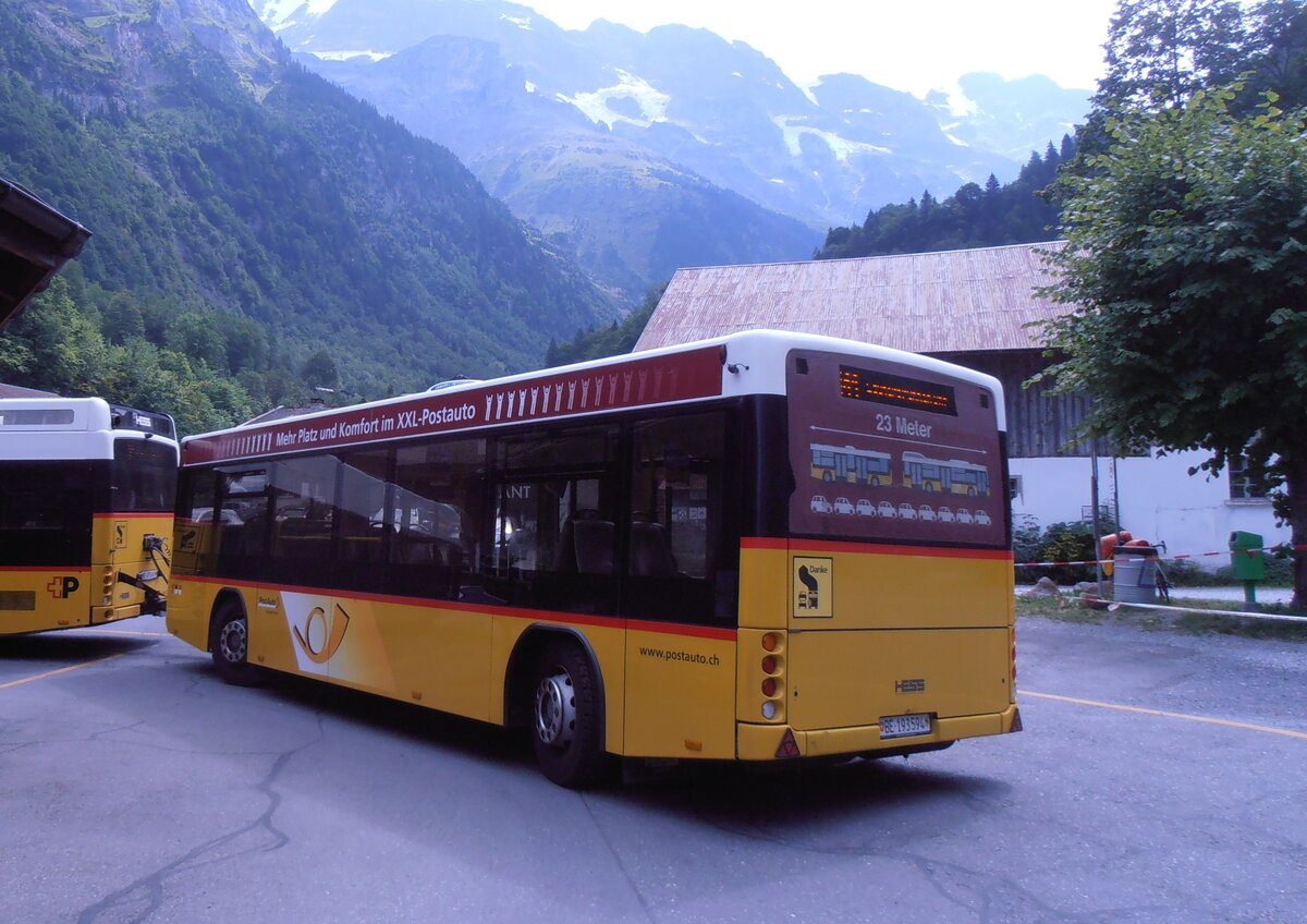 (290'099) - PostAuto Bern - BE 193'594/PID 5501 - Lanz+Marti/Hess Personenanh�nger (ex Klopfstein, Laupen) am 4. August 2026 in Stechelberg, Hotel