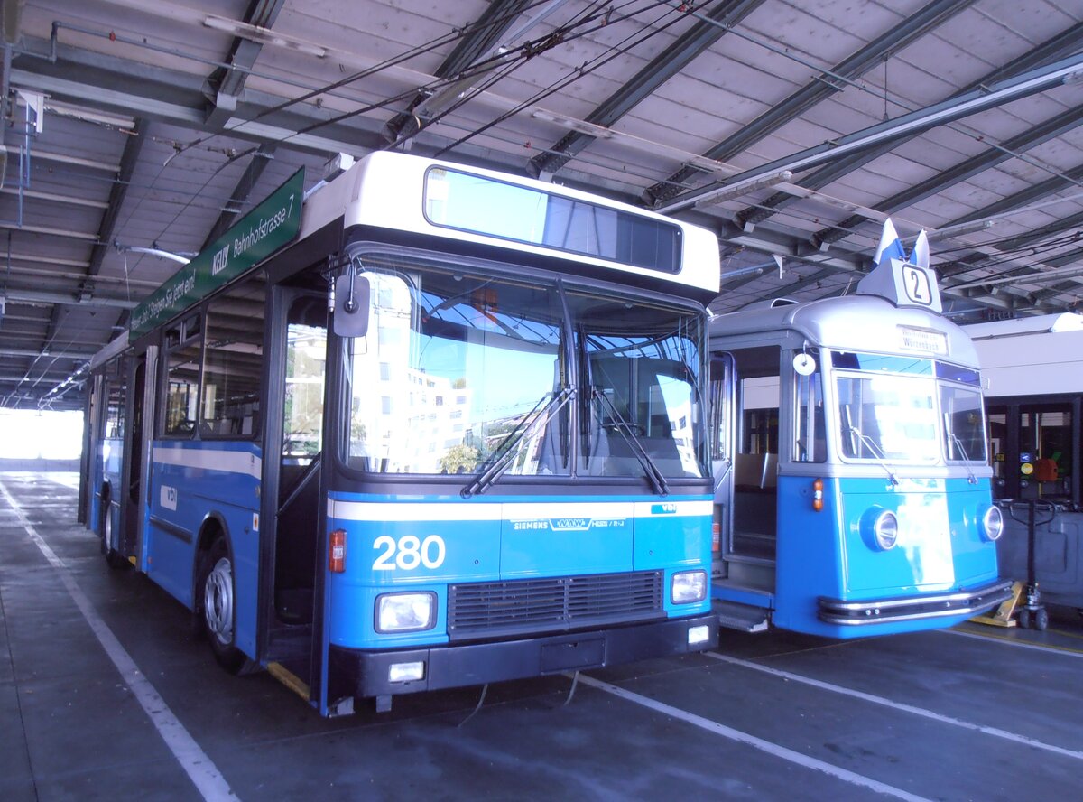 (290'167) - VBL Luzern  (vbl-historic) - Nr. 280 - NAW/R&J-Hess Trolleybus am 8. August 2026 in Luzern, Depot