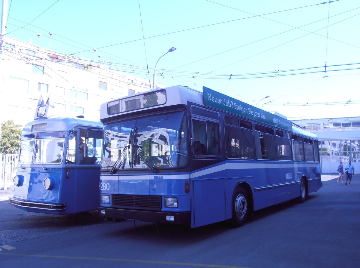 (290'173) - VBL Luzern (vbl-historic) - Nr. 280 - NAW/R&J-Hess Trolleybus am 8. August 2026 in Luzern, Depot