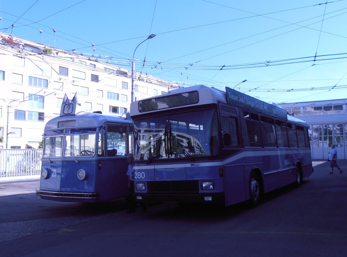 (290'174) - VBL Luzern (vbl-historic) - Nr. 280 - NAW/R&J-Hess Trolleybus am 8. August 2026 in Luzern, Depot