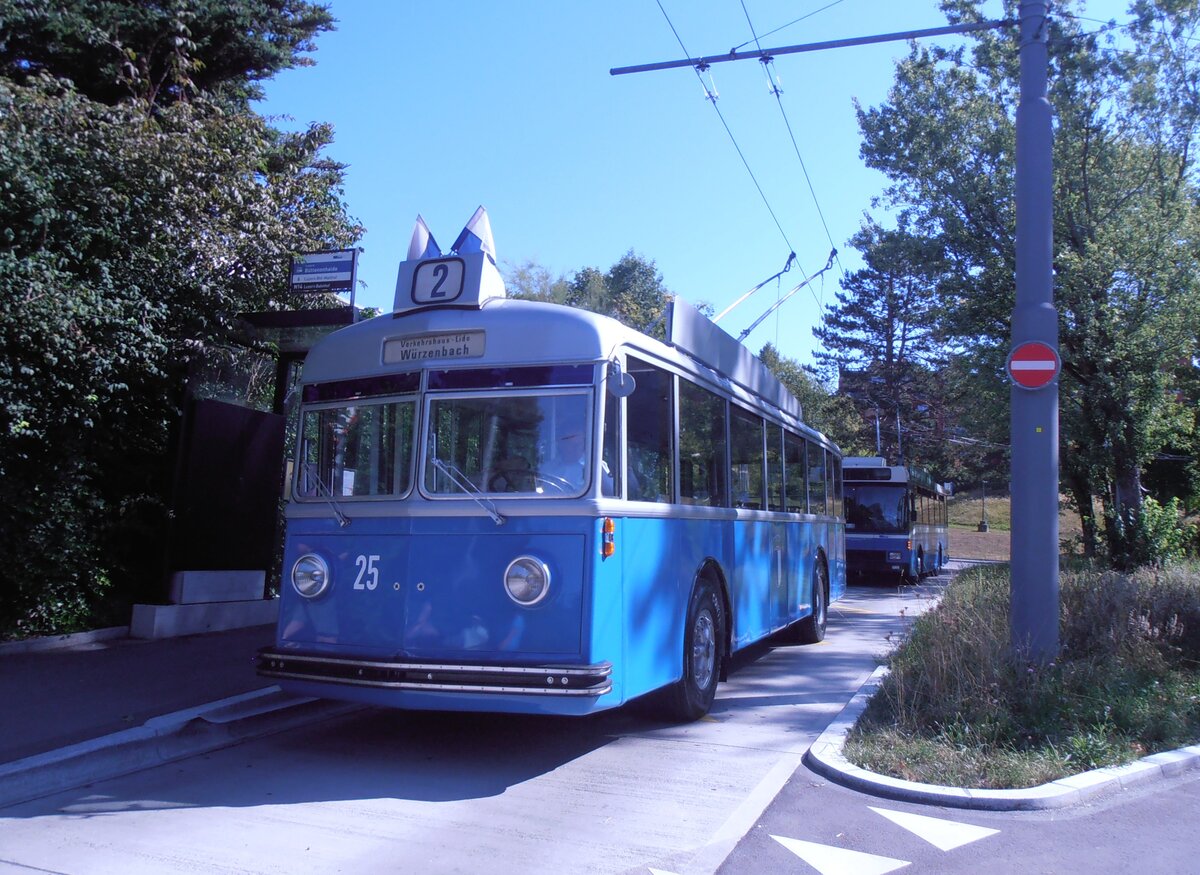 (290'182) - VBL Luzern (vbl-historic) - Nr. 25 - FBW/FFA Trolleybus am 8. August 20265 in Luzern, B�ttenhalde