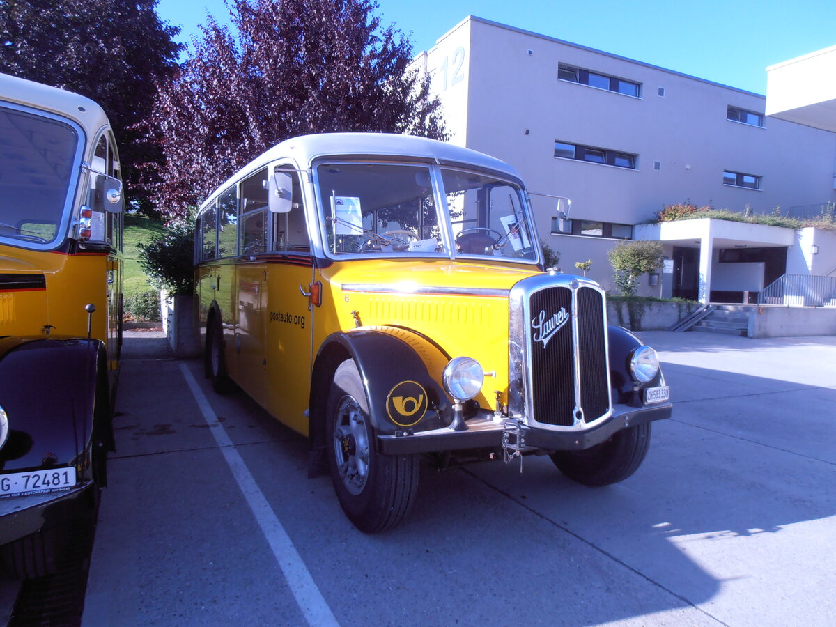 (290'489) - M�ller, Gr�ningen - Nr. 6/ZH 583'330 - Saurer/Krapf (ex Dozza, K�snacht Nr. 6; ex Roost, Steinhausen; ex Fleischmann, Schaffhausen; ex Mezger, Altdorf/SH) am 29. August 2026 in Oberkirch, CAMPUS Sursee