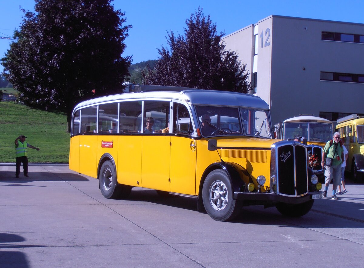 (290'525) - Holliger, Gontenschwil - AG 6083 - Saurer/Saurer (ex AAGL Liestal; ex LLB Susten; ex Tischhauser, Oberschan) am 29. August 2026 in Oberkirch, CAMPUS Sursee 