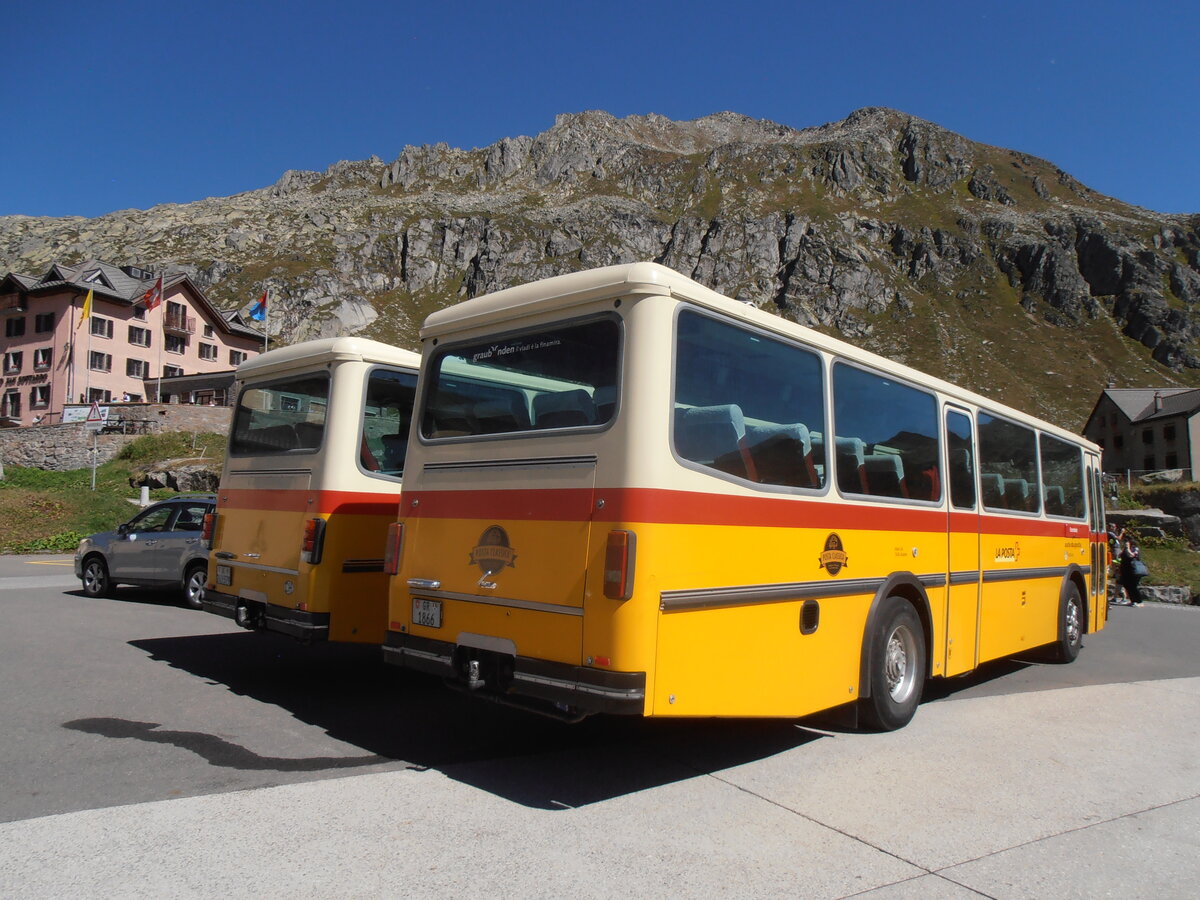 (290'734) - Gaudenz, Andeer - GR 1866 - Saurer/R&J (ex Mark, Andeer PID 2824; ex PostAuto Graub�nden; ex P 24'350) am 6. September 2026 in Gotthard, Passh�he