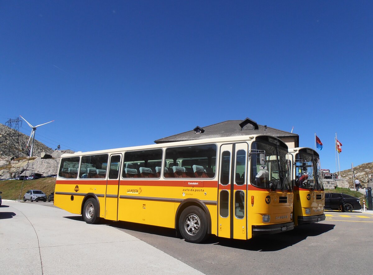 (290'735) - Gaudenz, Andeer - GR 1866 - Saurer/R&J (ex Mark, Andeer PID 2824; ex PostAuto Graub�nden; ex P 24'350) am 6. September 2026 in Gotthard, Passh�he