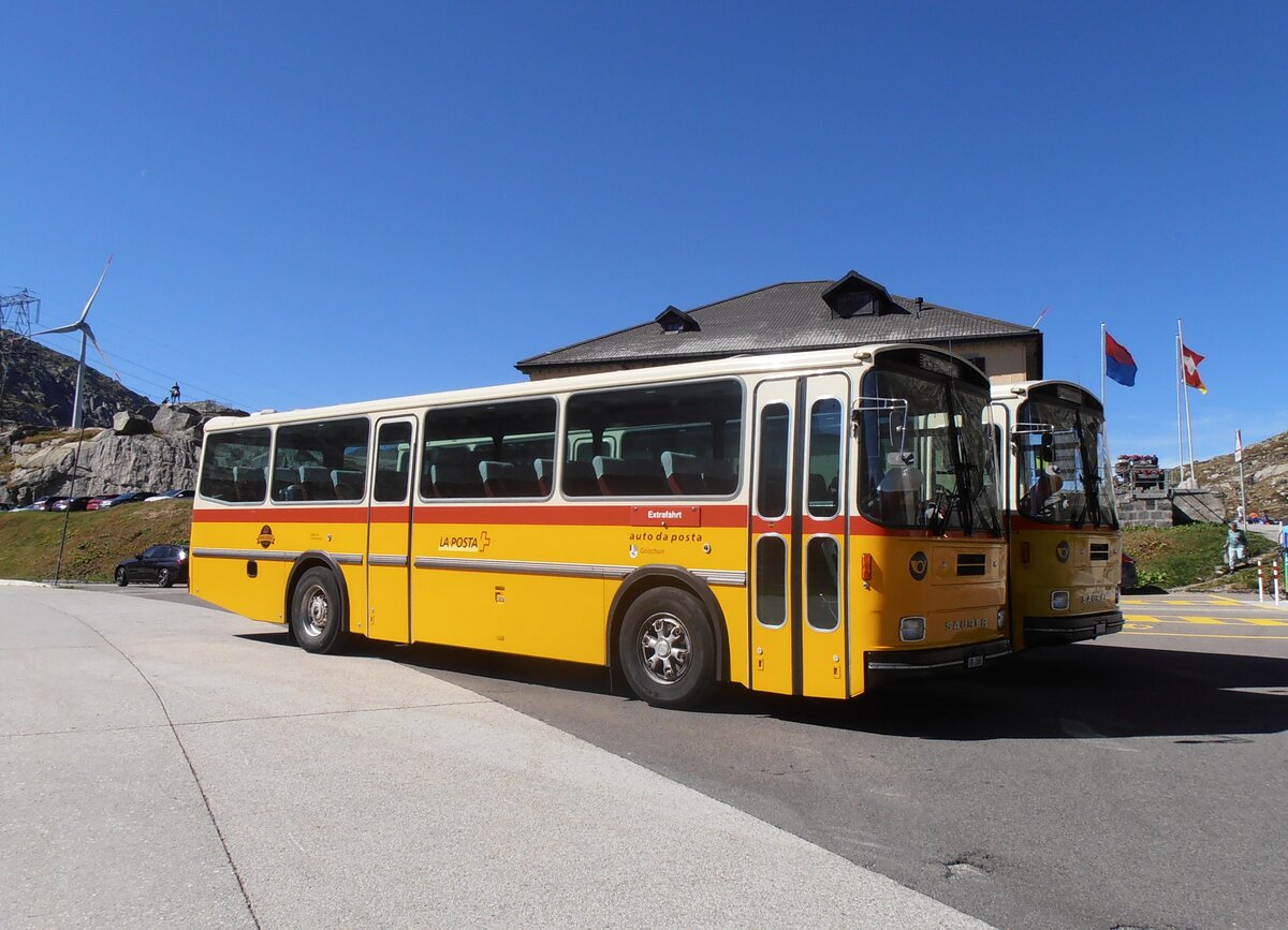 (290'739) - Gaudenz, Andeer - GR 1866 - Saurer/R&J (ex Mark, Andeer PID 2824; ex PostAuto Graub�nden; ex P 24'350) am 6. September 2026 in Gotthard, Passh�he