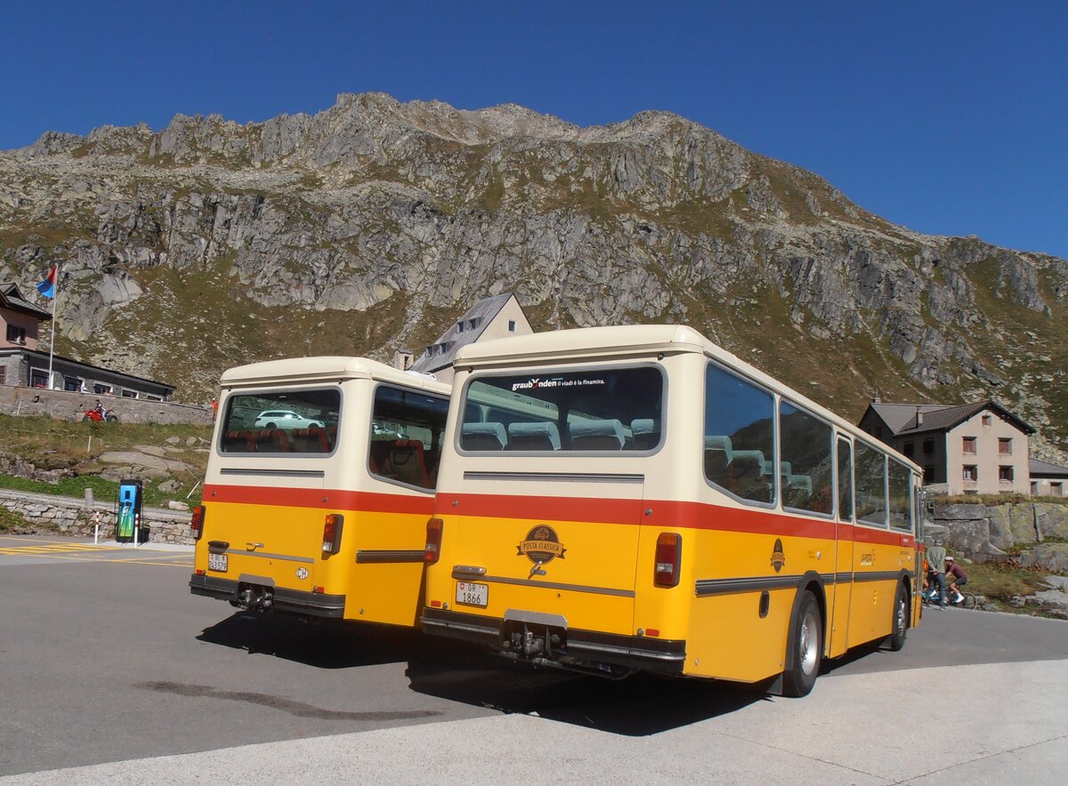 (290'741) - Gaudenz, Andeer - GR 1866 - Saurer/R&J (ex Mark, Andeer PID 2824; ex PostAuto Graub�nden; ex P 24'350) am 6. September 2026 in Gotthard, Passh�he