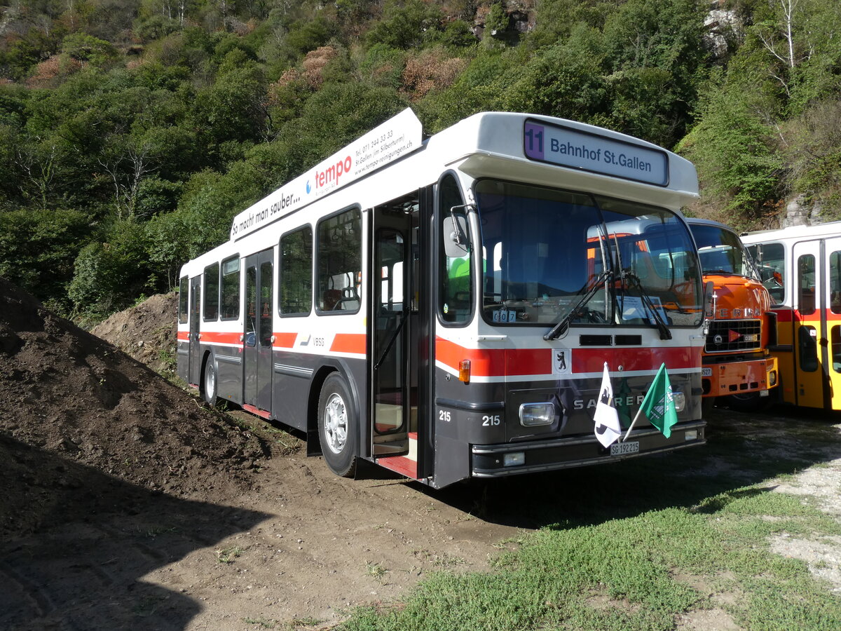 (290'837) - Diem, Wittenbach - Nr. 215/SG 192'215 - Saurer/Hess (ex VBSGSt. Gallen Nr. 215) am 12. September 2026 in Iragna, Riviera