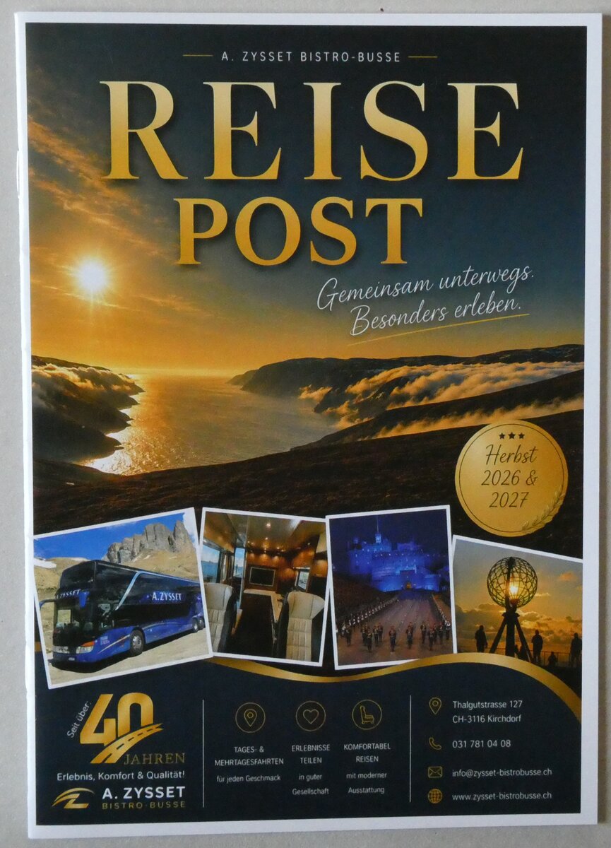 (290'872) - Zysset-Reisepost Herbst 2026 & 2027 am 13. September 2026 in Thun