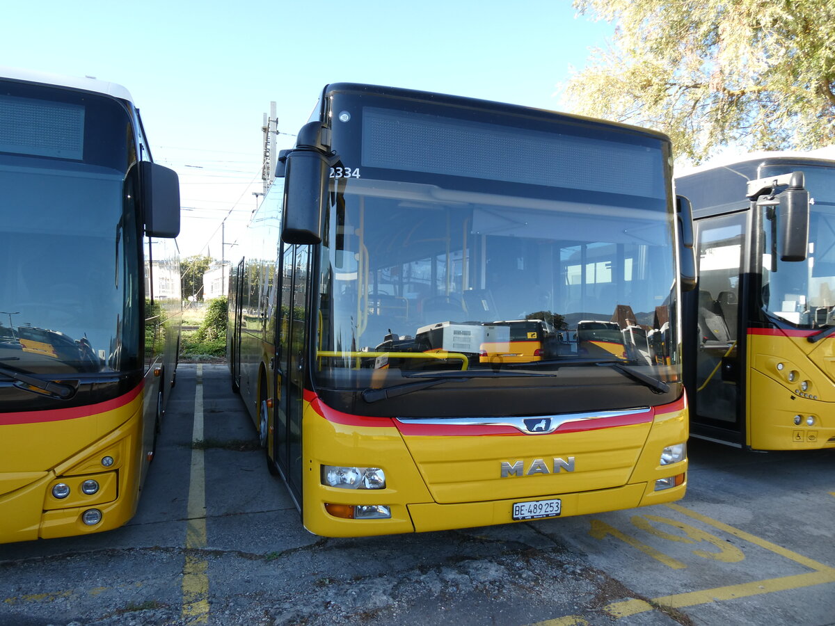 (291'072) - PostAuto Bern - BE 489'253/PID 12'334 - MAN (ex BE 535'079; ex Dr. Richard, A-Wien Nr. 1420) am 26. September 2026 in Yverdon, Garage