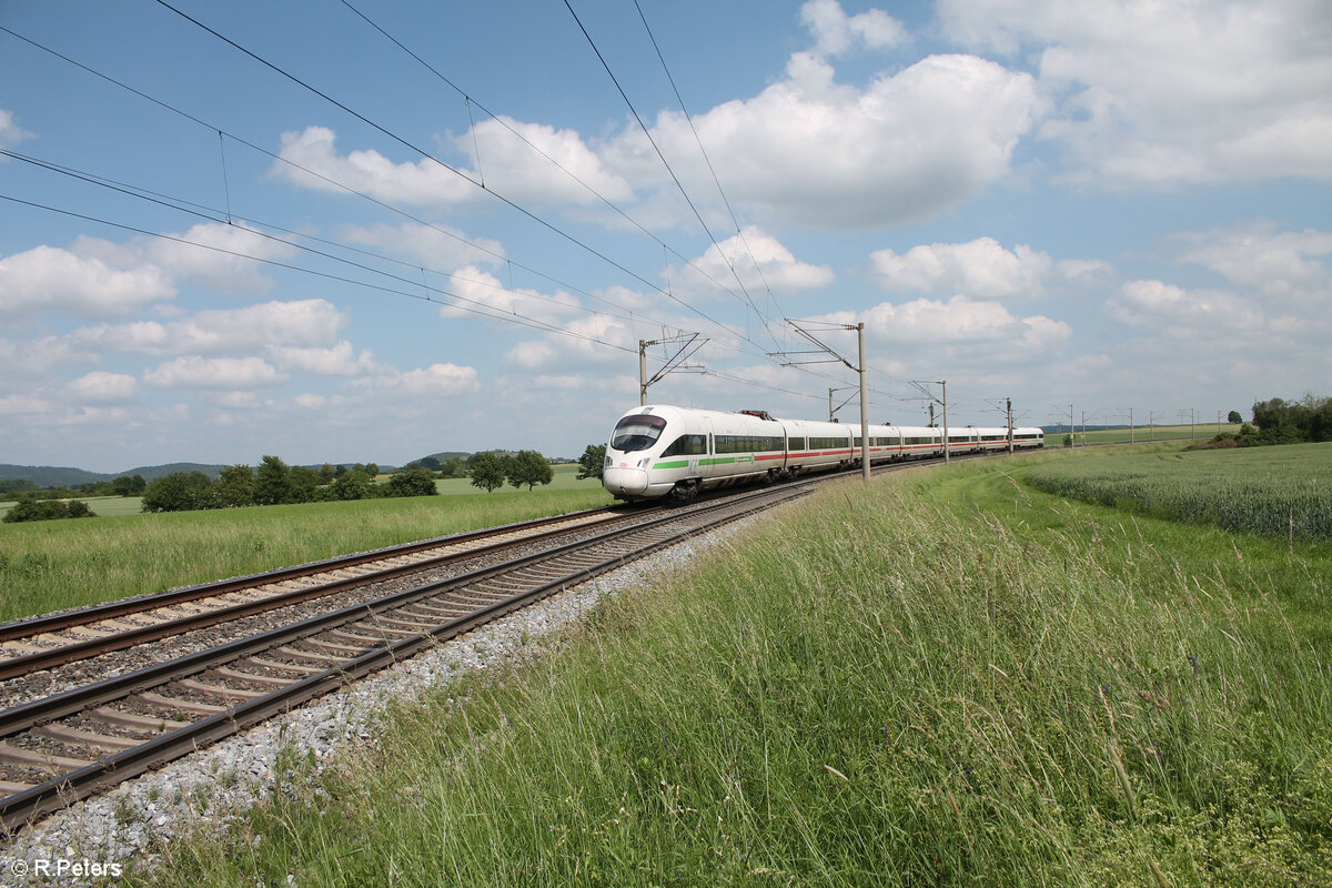 411 027-6  Weimar  als Umleiter ICE bei Uffenheim.04.06.24