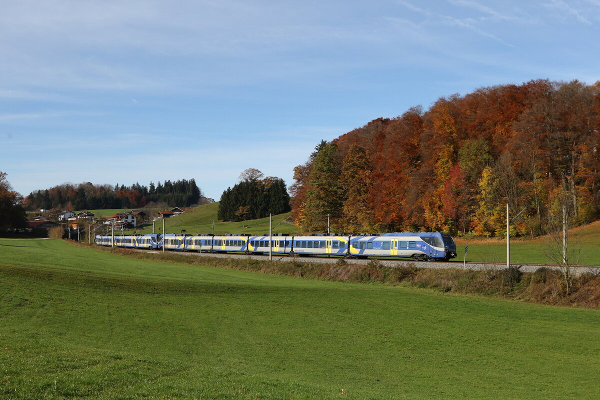 430 013 und 430 017 aus M�nchen kommend am 31. Oktober 2025 bei Axdorf im Chiemgau.