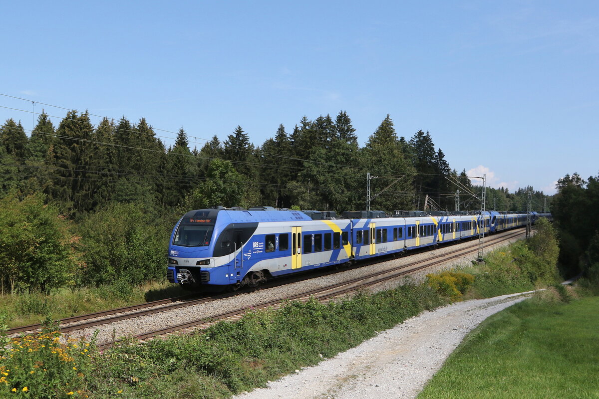 430 016, 430 007 und 430 027 auf dem Weg nach M�nchen am 30. August 2022 bei Grabenst�tt im Chiemgau.