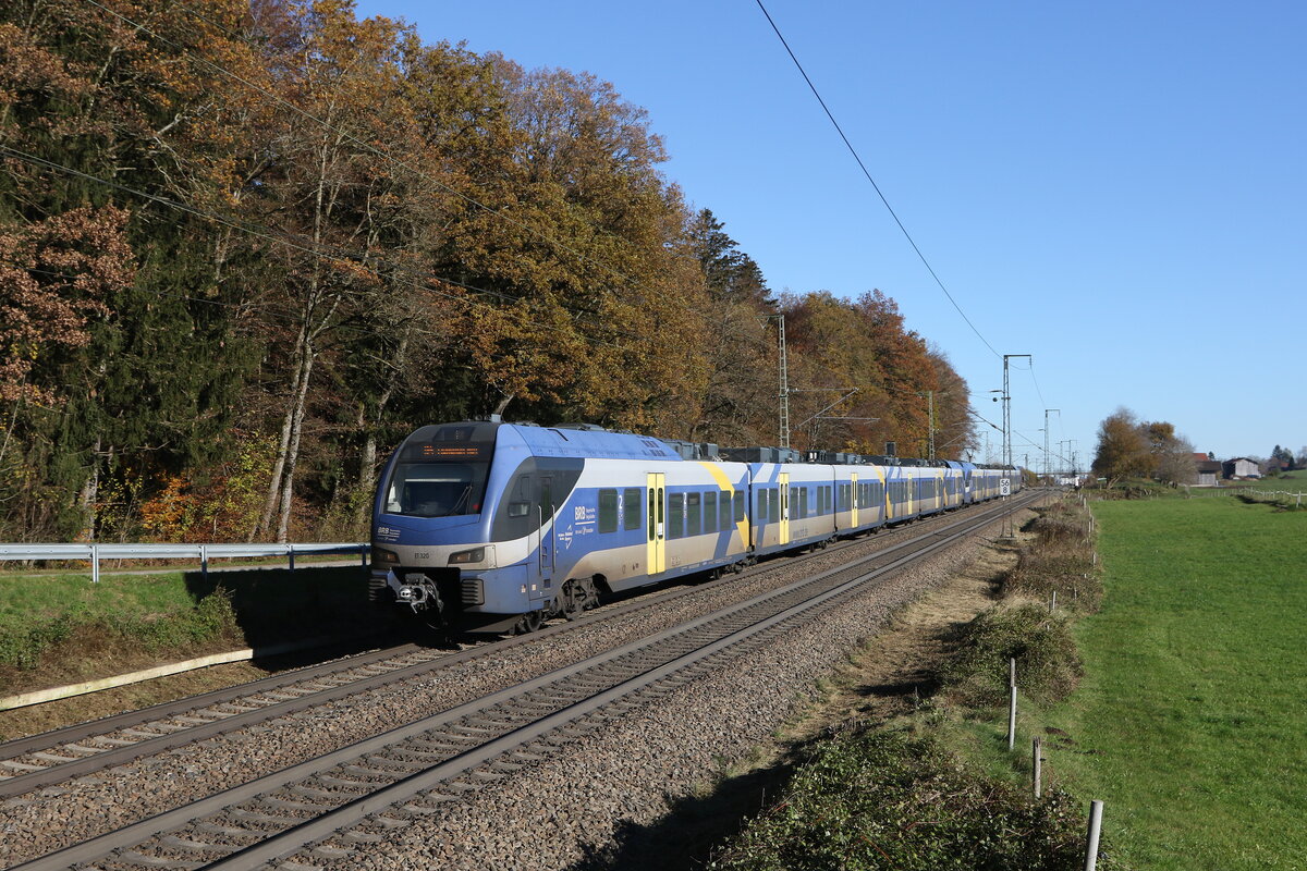 430 020 und 430 017 waren am 16. November 2024 bei Hufschlag in Richtung M�nchen unterwegs.