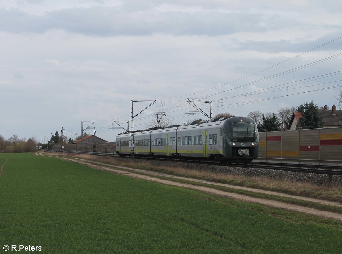 440 108 als ag84268 Plattling - Ingolstadt kurz vor Obertraubling. 14.03.20