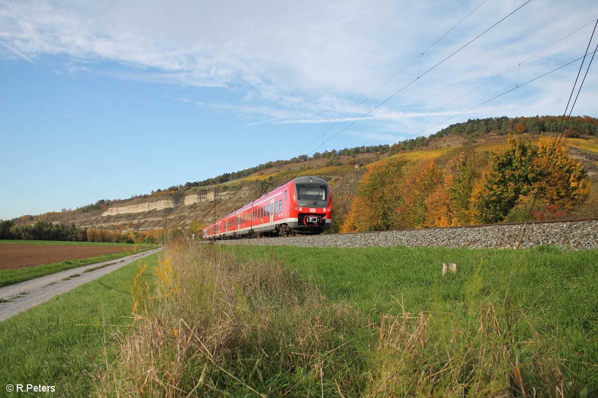 440 307-7 als RB53 58022 Karlstadt - Bamberg bei Thüngersheim. 21.10.24