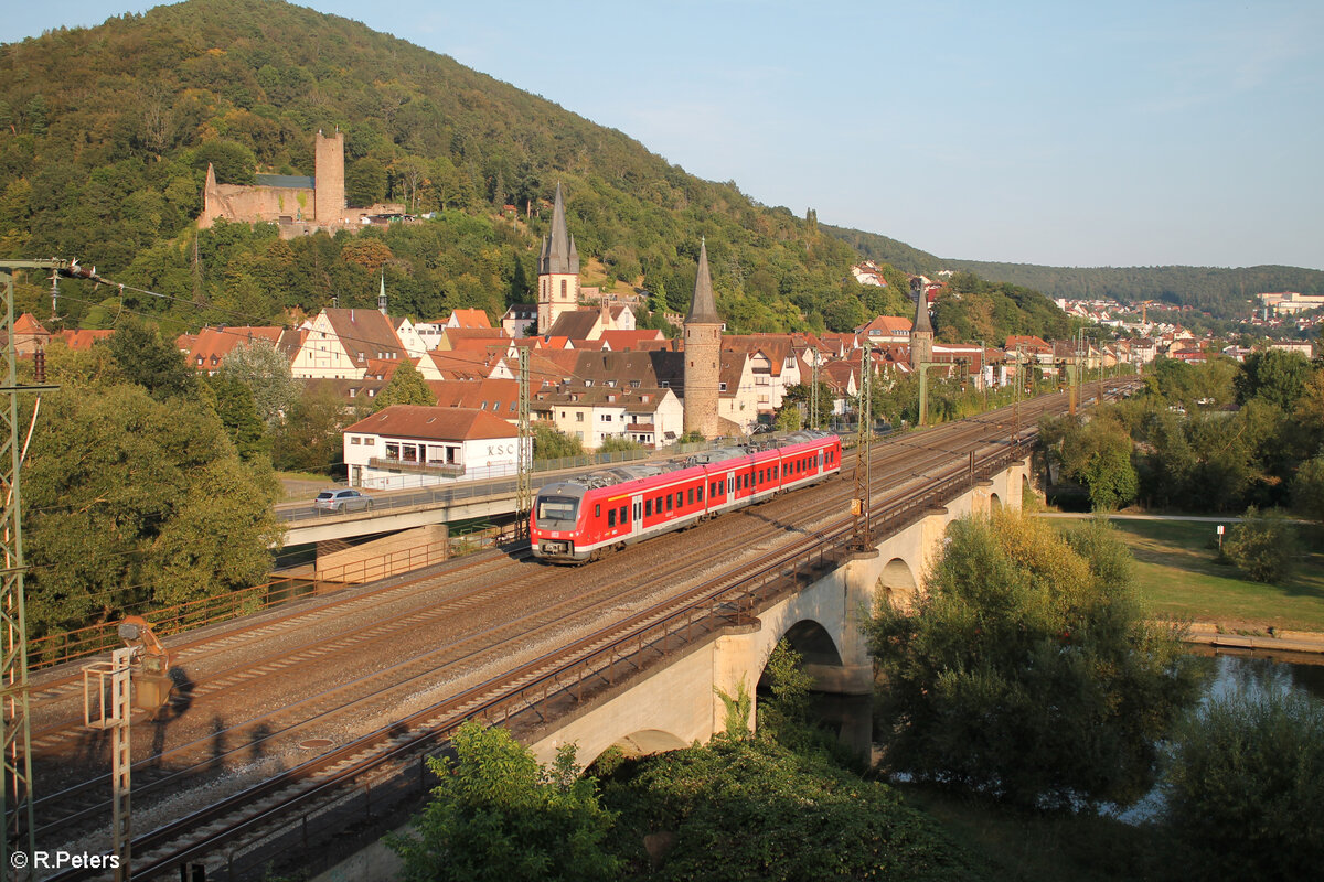440 811 als RB53 58060 Bamberg - Schlüchtern verlässt Gemünden (Main) 01.09.24