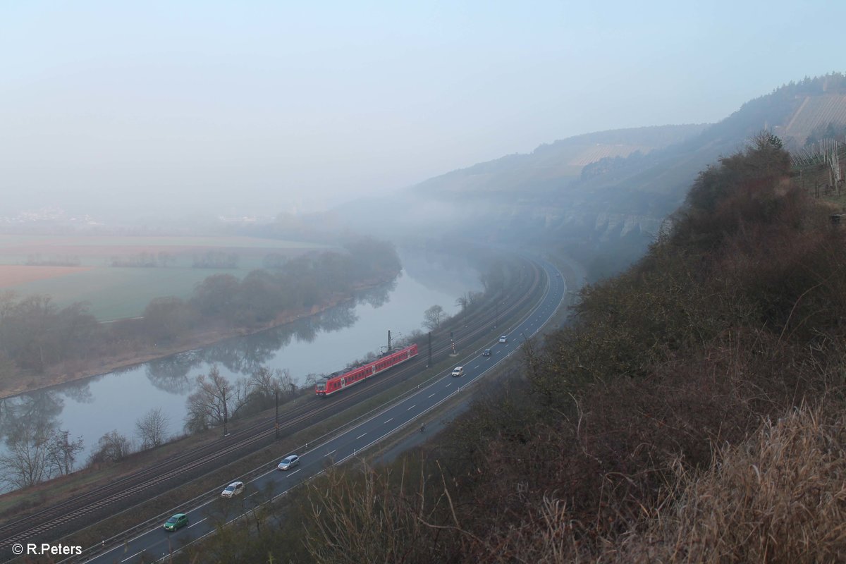 440 818-3 mit der RB 58013 Gemünden - Würzburg zwischen Karlstadt und Himmelstadt. 16.03.17