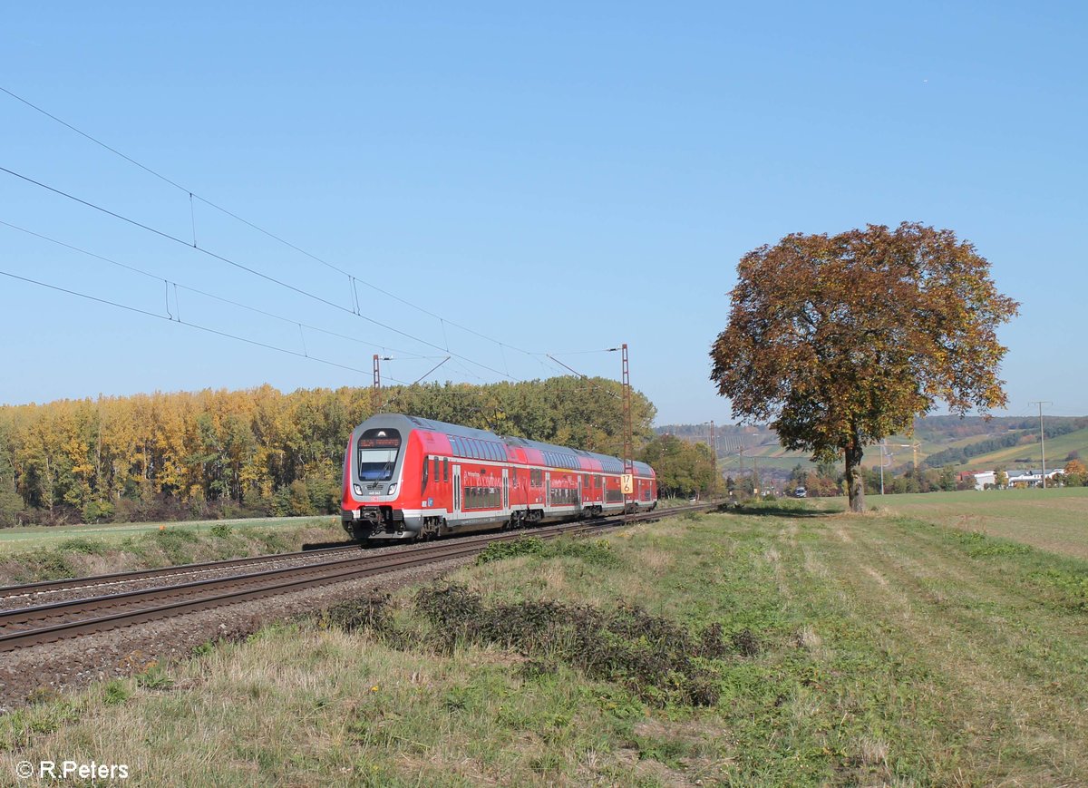 445 043-3 als RE 55 RE4611 Frankfurt/Main - Würzburg kurz vor Retzbach-Zellingen. 13.10.18