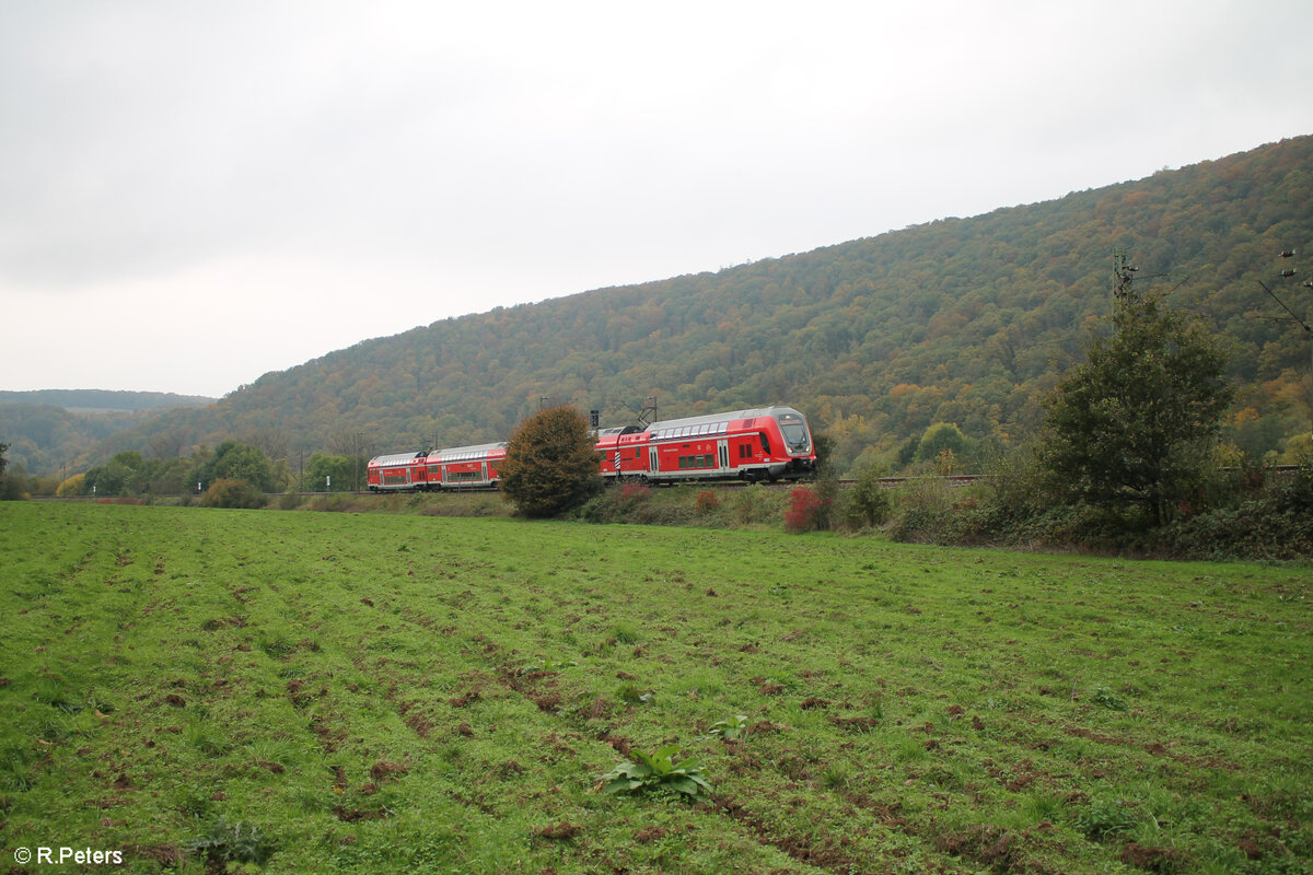 445 064 als RE 55 4618 Würzburg - Frankfurt/Main bei Wernfeld. 20.10.24