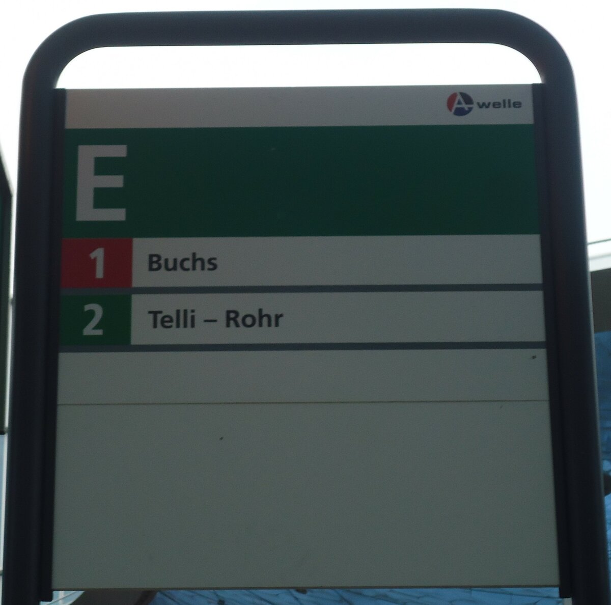 (748'491) - A-welle-Haltestellenschild - Aarau, Bahnhof - am 26. Dezember 2013