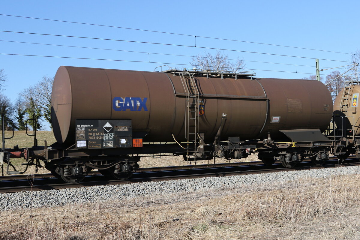 7873 645 (Zaces) von  GATX  am 8. M�rz 2022 bei �bersee.