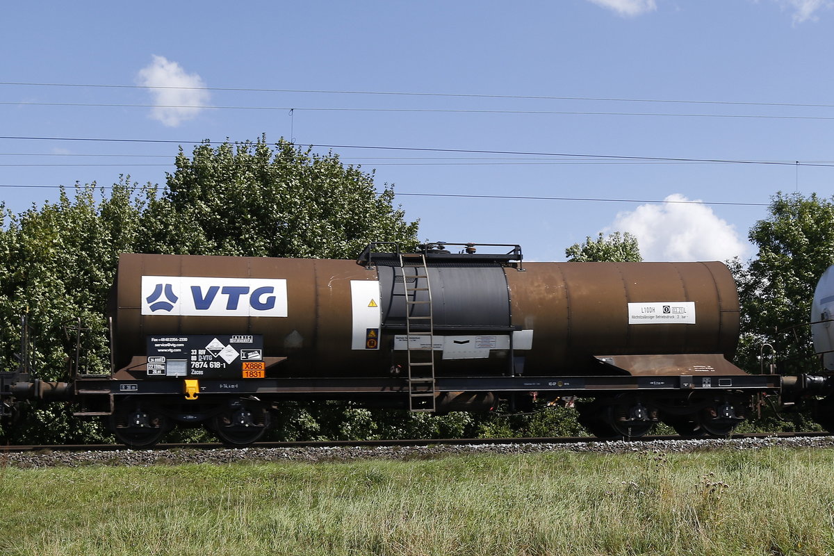7874 618-1 (Zacens) von  VTG  am 19. August 2017 bei Th�ngersheim.