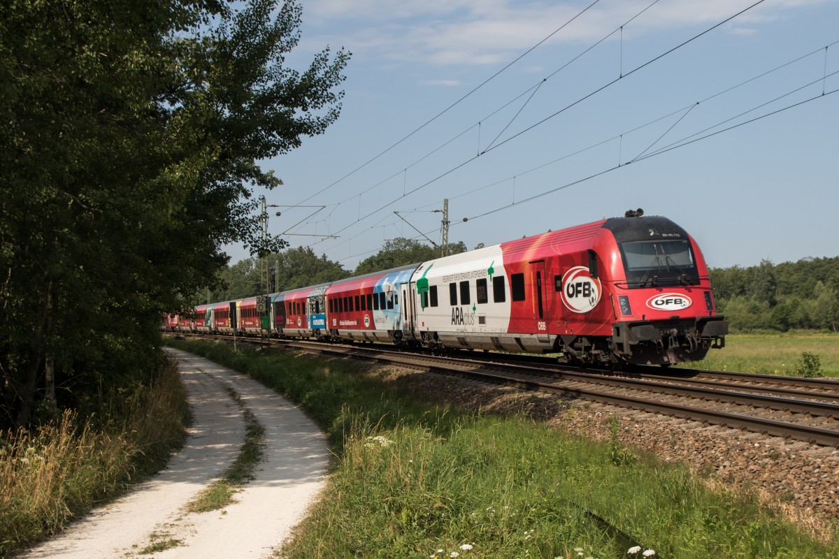 80 90 725 am Zugende des  �FB Railjets  am 19. Juli 2015 bei �bersee.