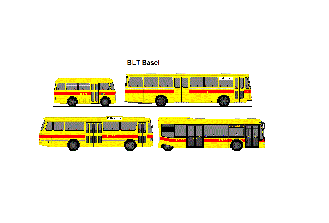 BLT Oberwil - Saurer-OM LC1 Tigrotto + FBW/R&J 50U55L + Mercedes Benz O 302 11Stn + Mercedes Benz Cito