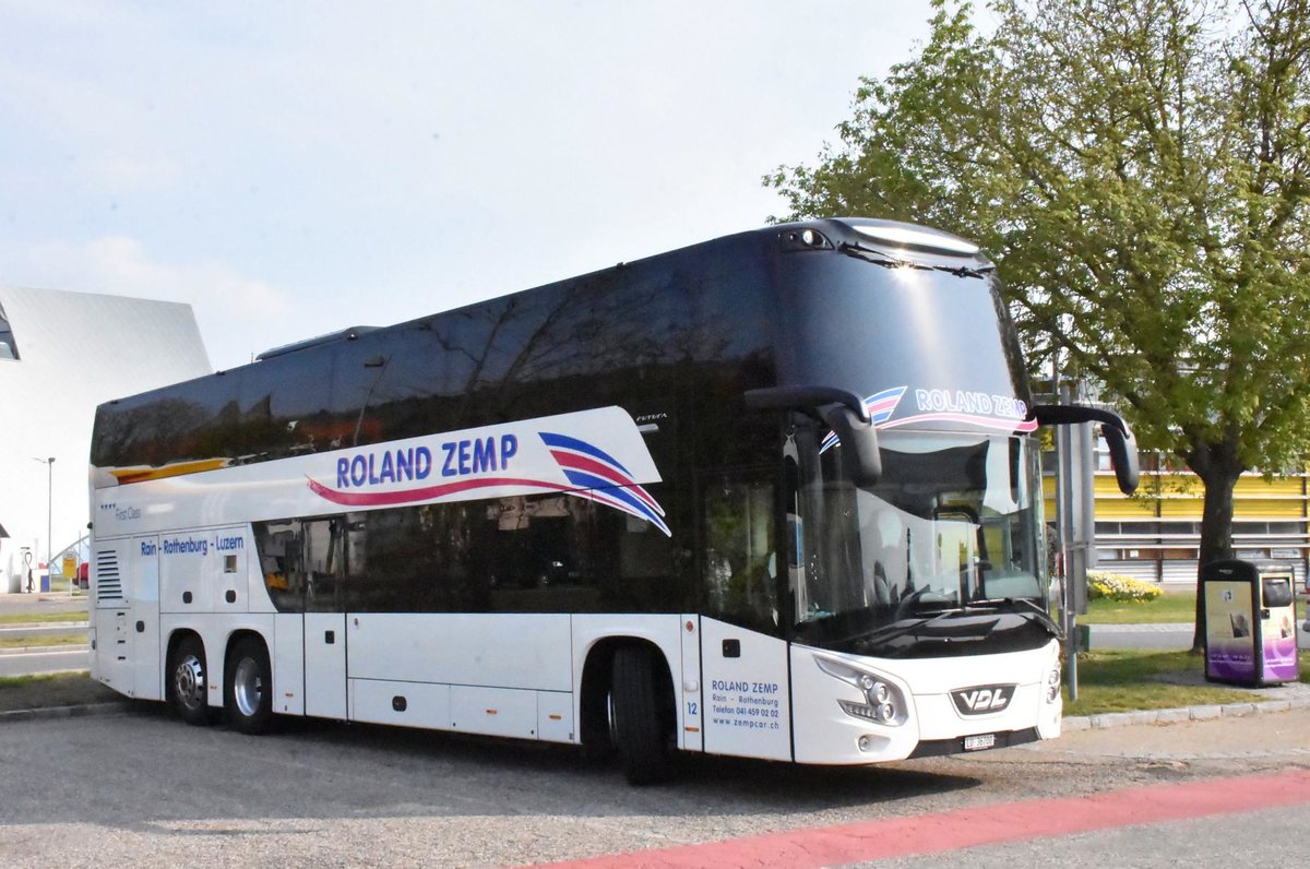 Der  Brandneue  VDL Futura DD von Roland ZEMP Reisen aus der CH am 12.4.2019 in Krems. Dank an den Fahrer Andreas fr die Fotogenehmigung!