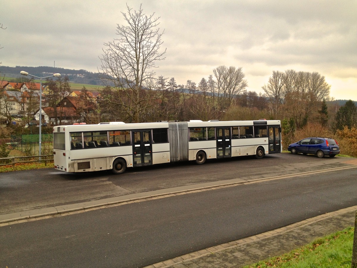 Dieser O 405 G von Reisedienst Krauss/Wolff aus Kirchheimbolanden war am 8. Dezember auf einem Parkplatz in Ramsen abgestellt.