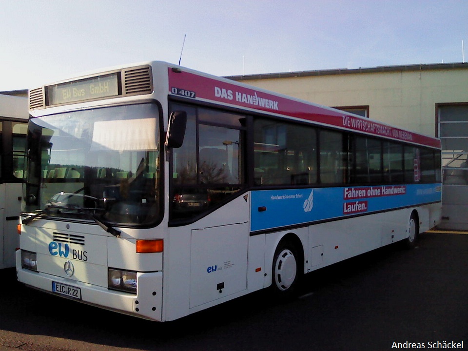 EIC R 22 MB O407 der EW Bus GmbH auf dem Abstellplatz in Bad Sooden Allendorf