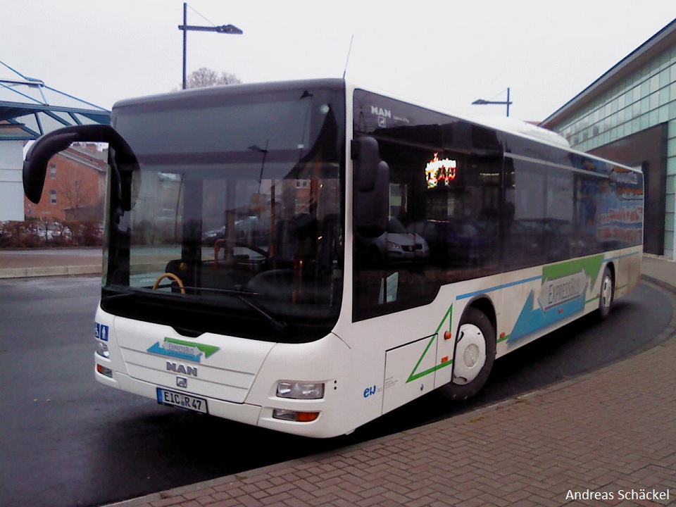 EIC R 47 M.a.n. Lions City der EW Bus GmbH am ZOB in Leinefelde