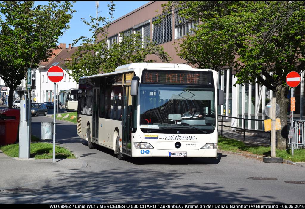 Ein MERCEDES O 530 CITARO II der Fa. Zuklinbus unterwegs in Krems/Donau (NÖ).