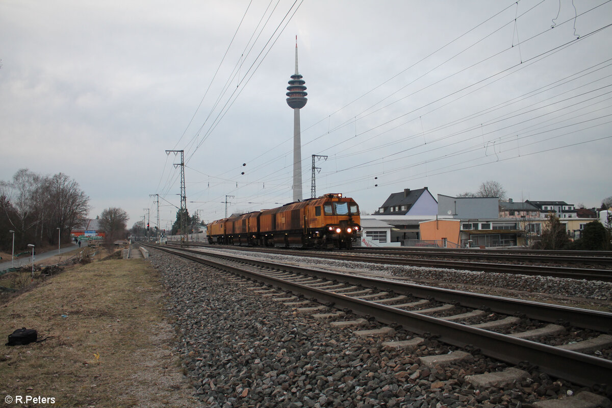 Ein Schienenschleifzug SPENO in Nürnberg Hohe Marter. 30.01.24