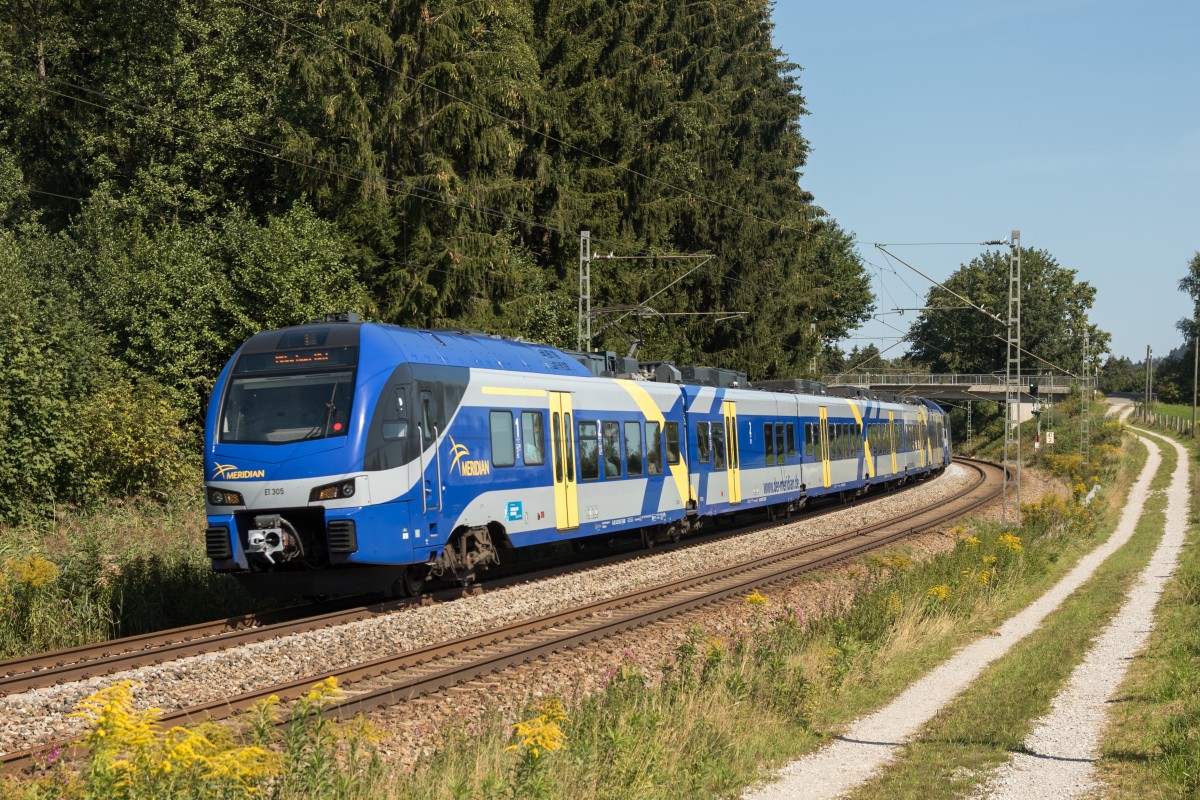 ET 305 aus Salzburg kommend am 12. September 2015 bei Grabenst�tt.