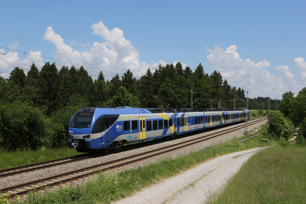 ET 311 auf dem Weg nach M�nchen am 11. Juni 2021 bei Grabenst�tt.