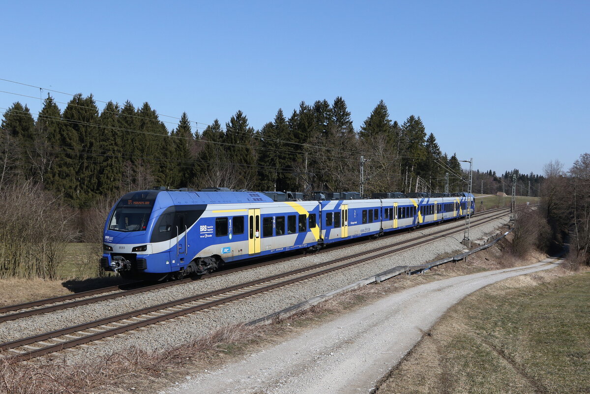 ET 313 aus Freilassing kommend am 3. M�rz 2022 bei Grabenst�tt.