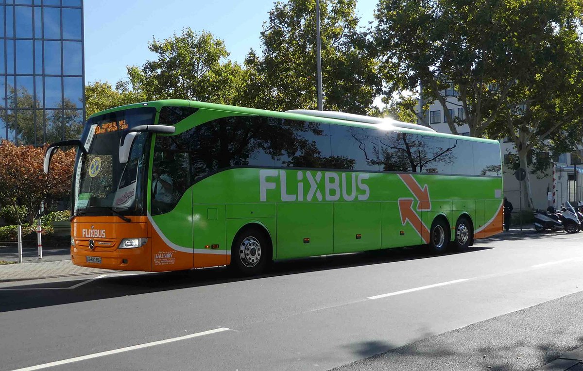 FlixBus von tourisme LAUNOY aus Rambersvillers bringt Fahrgäste zum HBF Wiesbaden, Oktober2018