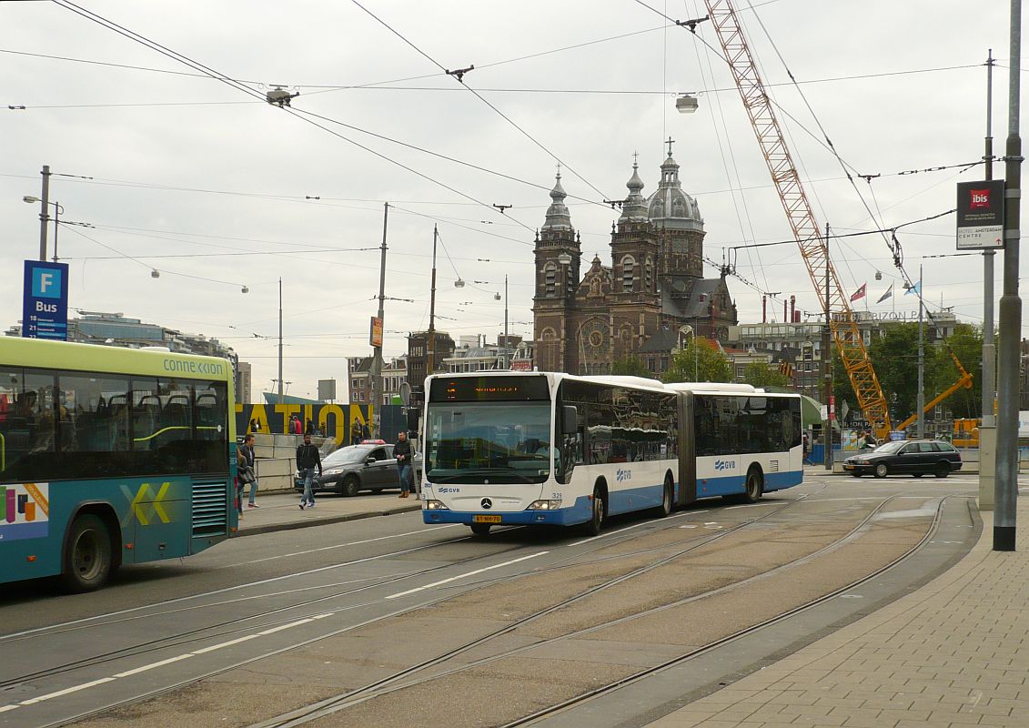 GVBA Bus 329 Mercedes-Benz O 530 G Citaro LE Baujahr 2007. Prins Hendrikkade Amsterdam 18-09-2013.