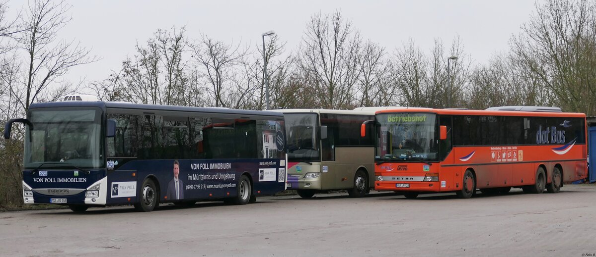 Iveco Crossway und Mercedes Integro und Setra 317 UL der MVVG in Malchow.