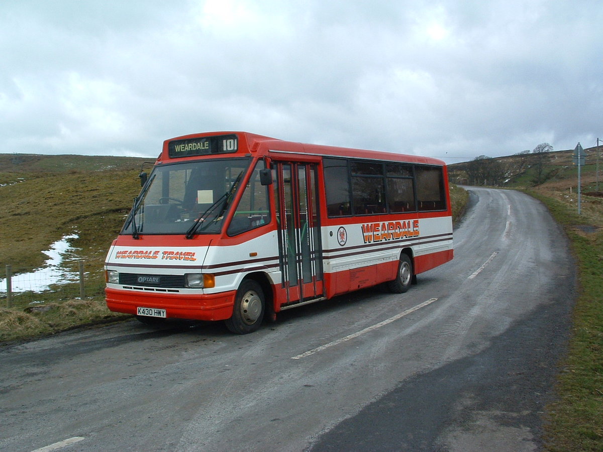K430 HWY 1993 Optare MetroRider Optare B26F Weardale Motor Services K430 HWY 1993 Optare MetroRider Optare B26F Weardale Motor Services
