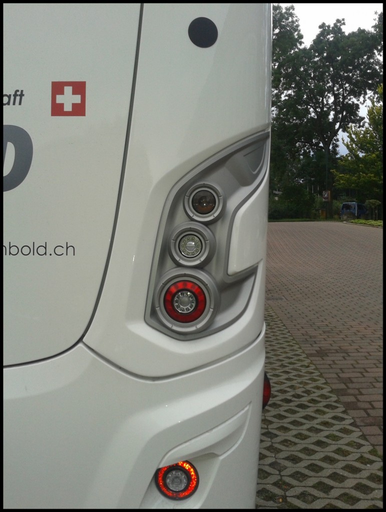 Lampen eines VDL Futura von Twerenbold aus der Schweiz in Bergen.