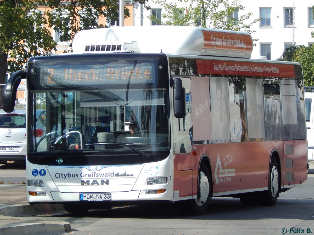 MAN Lion's City CNG der Stadtwerke Greifswald in Greifswald.