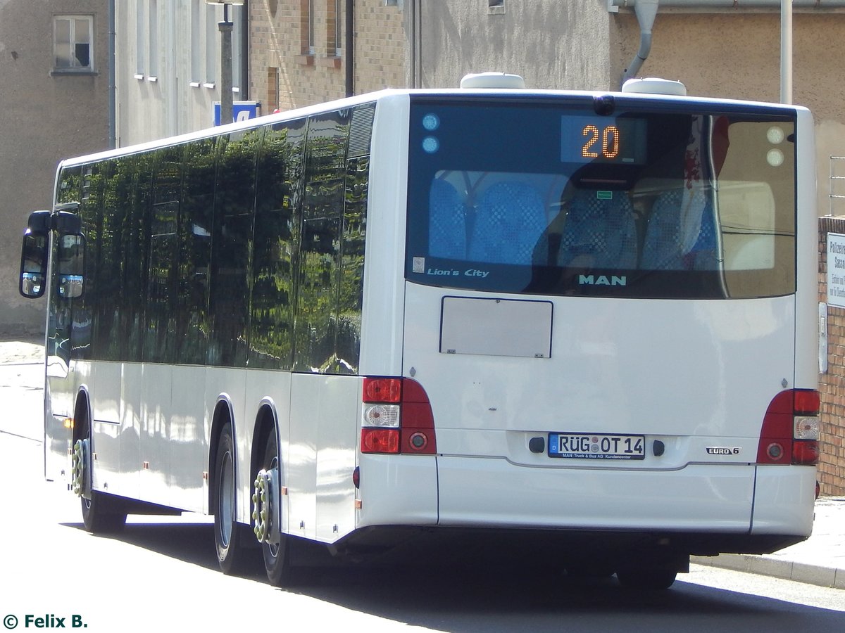 MAN Lion's City der Oppermann Transporte aus Deutschland in Sassnitz. 