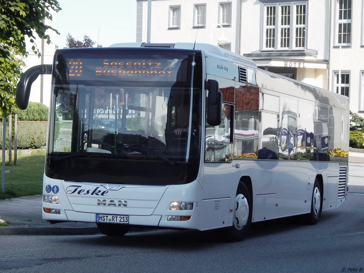 MAN Lion's City Ü LE vom Reisedienst Teske aus Deutschland im Sadthafen Sassnitz.